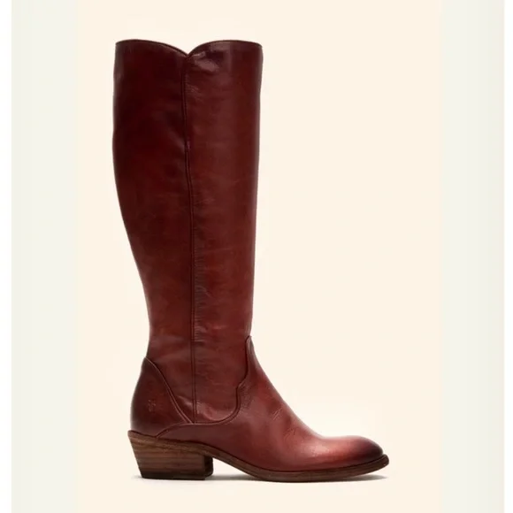 Frye Carson Piping Redwood Leather Tall RidingBoot - Picture 3 of 15